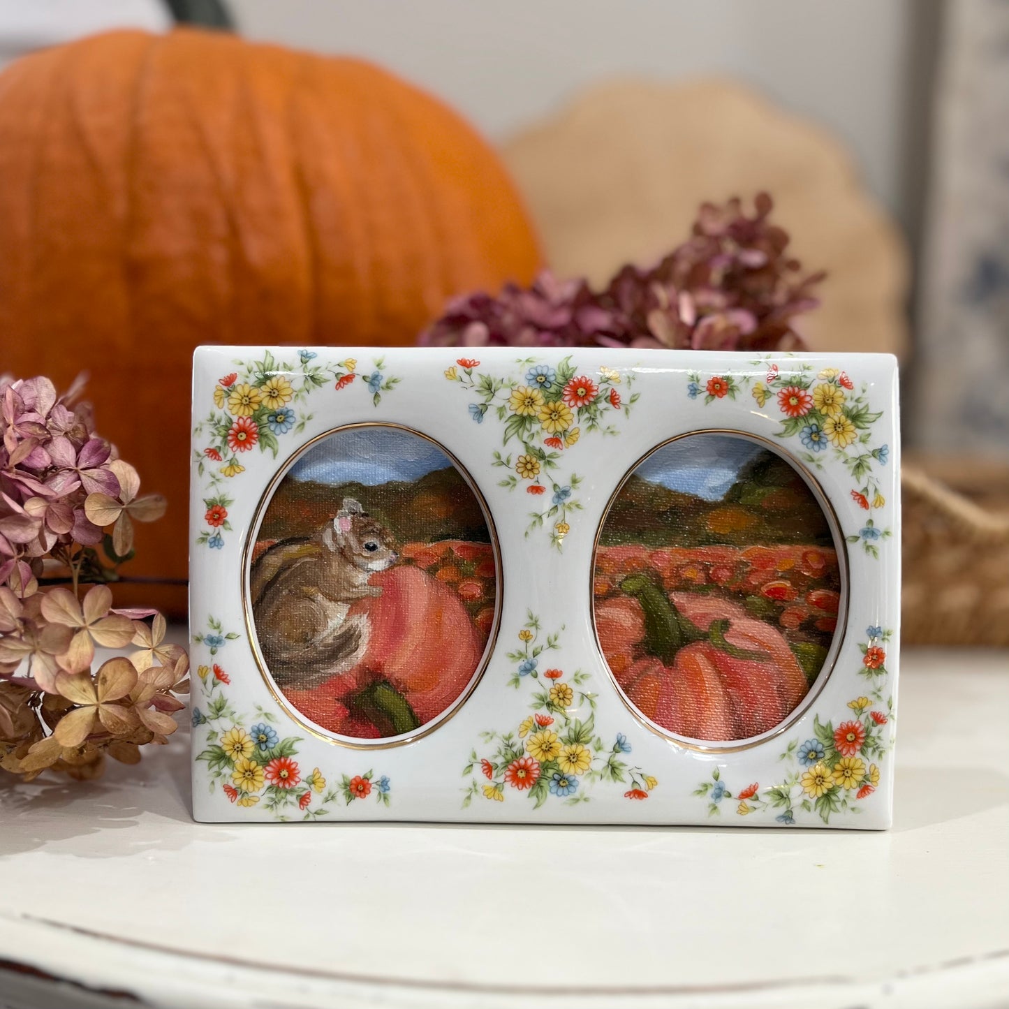 “Chipmunk at the Pumpkin Patch”